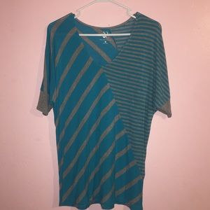 NYC Blue Striped Stretchy Shirt.
